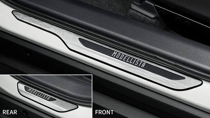 Modellista Scuff Plate Silver × Black for Toyota Yaris Cross