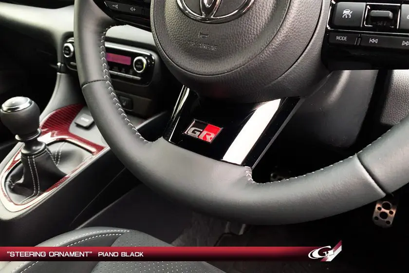 GRAZIO Piano Black Steering Ornament for Toyota GR YARIS