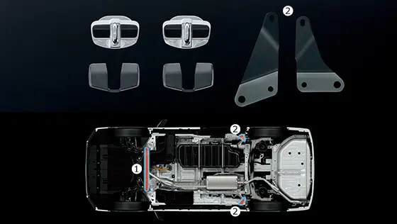 TRD GR door stabilizer & GR brace set for Toyota Noah 2022