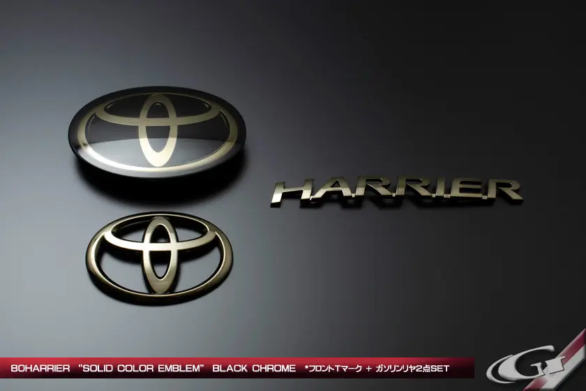 GRAZIO Solid Color Black Chrome Emblem Set for Harrier 80