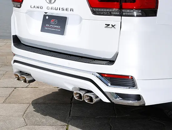 ELFORD Split 4-Piece Square Muffler Type X for Modellista Landcruiser Diesel 300 ZX