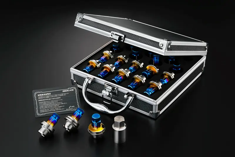 DIGICAM TITANIUM RACING NUT 20x17mm Knurling Heptagonal for TOYOTA