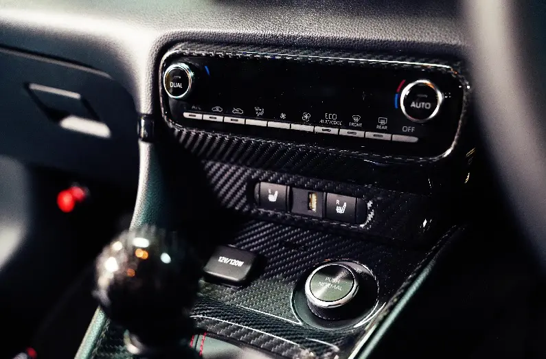 TOM'S Dry Carbon Air Conditioner Switch Cover for GR Yaris