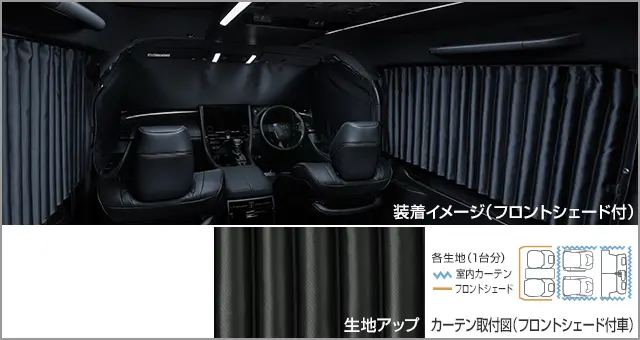 Toyota Genuine Blackout Type Indoor Curtains Rear set for Toyota Alphard 2023~