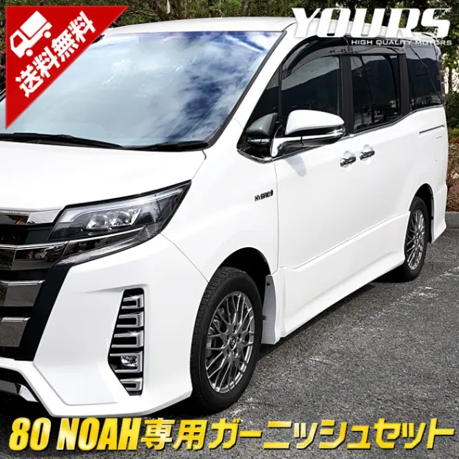 YOURS 20Pcs FOG Garnish + Mirror Garnish + Weather Strip Mall for Noah 80 Series Si