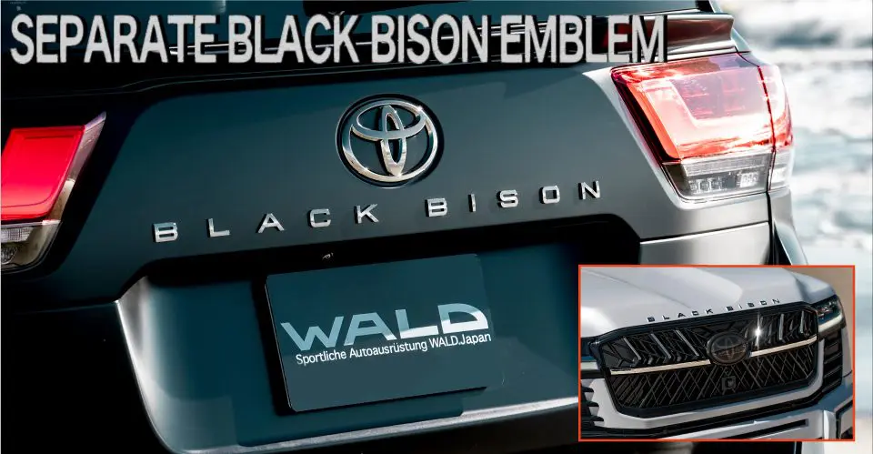 WALD BLACK BISON EMBLEM For LAND CRUISER 300