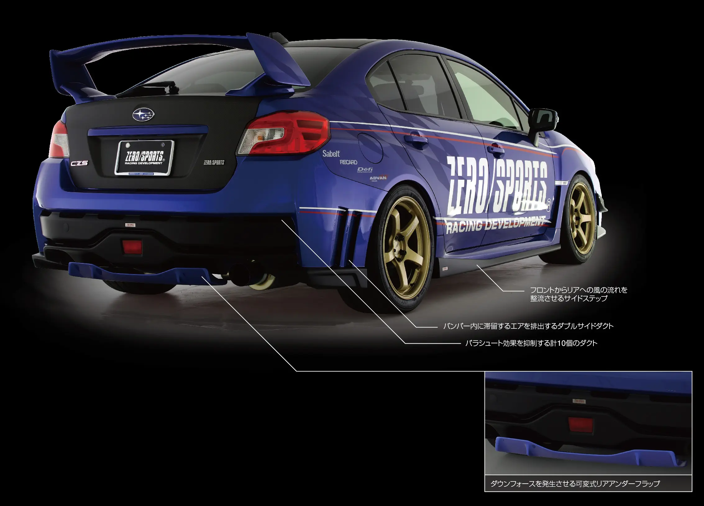 ZERO SPORTS FRP Side Step for Subaru WRX STI/S4
