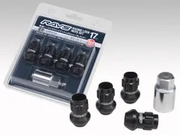 RAYS Medium17HEX L25 Racing Lock nut x4, L35 key adapter 17HEX 24φx1