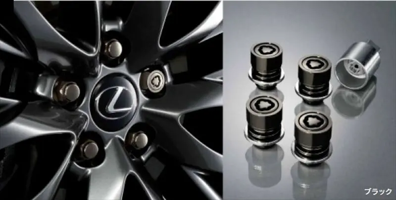 LEXUS GENUINE BLACK WHEEL LOCK BOLT SET for LEXUS