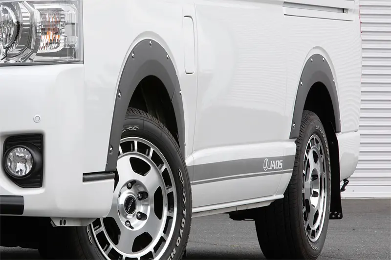 JAOS Fender Garnish type-X Painted Matte Black Hiace 200 Series