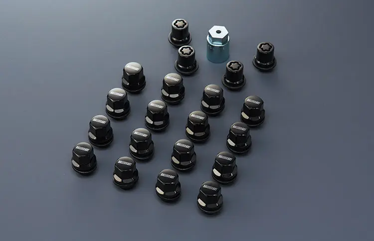 RALLIART Black Wheel Lock Nut & Lug Nut Set for Mitsubishi DELICA D:5