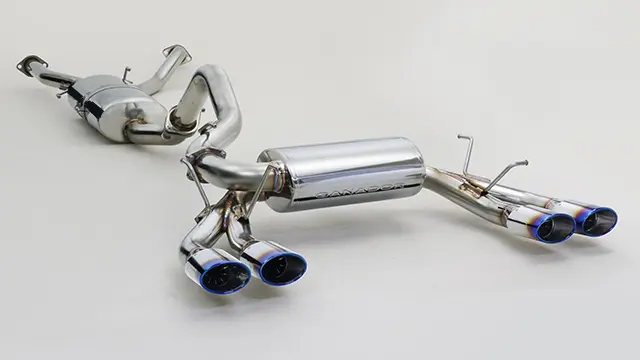 GANADOR Ultimate Power Tune Double Oval Titanium Tail Muffler For LC300 VX/AX/GX Gasoline