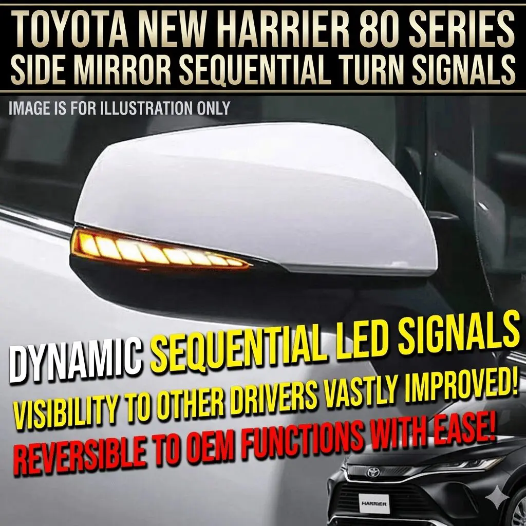 Enlarge Door Mirror Sequential Turn Signal for Harrier 80 series
