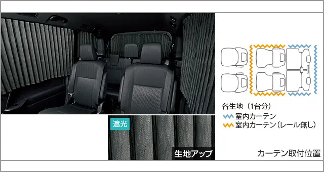 Toyota Genuine Pleat Type Indoor Curtain for Noah/Voxy 2023