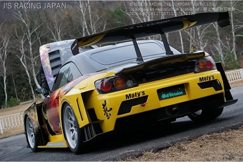 J'S RACING WET Carbon Swan Neck Type 1800mm GT-Wing for Honda S2000 AP1/AP2