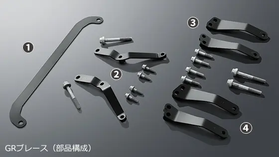 TRD GR Door Stabilizer & GR Brace Set for Toyota Vellfire 2023~