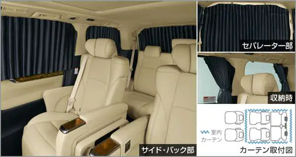 Toyota Genuine Indoor Blackout Curtains for Toyota Alphard 2017~2023