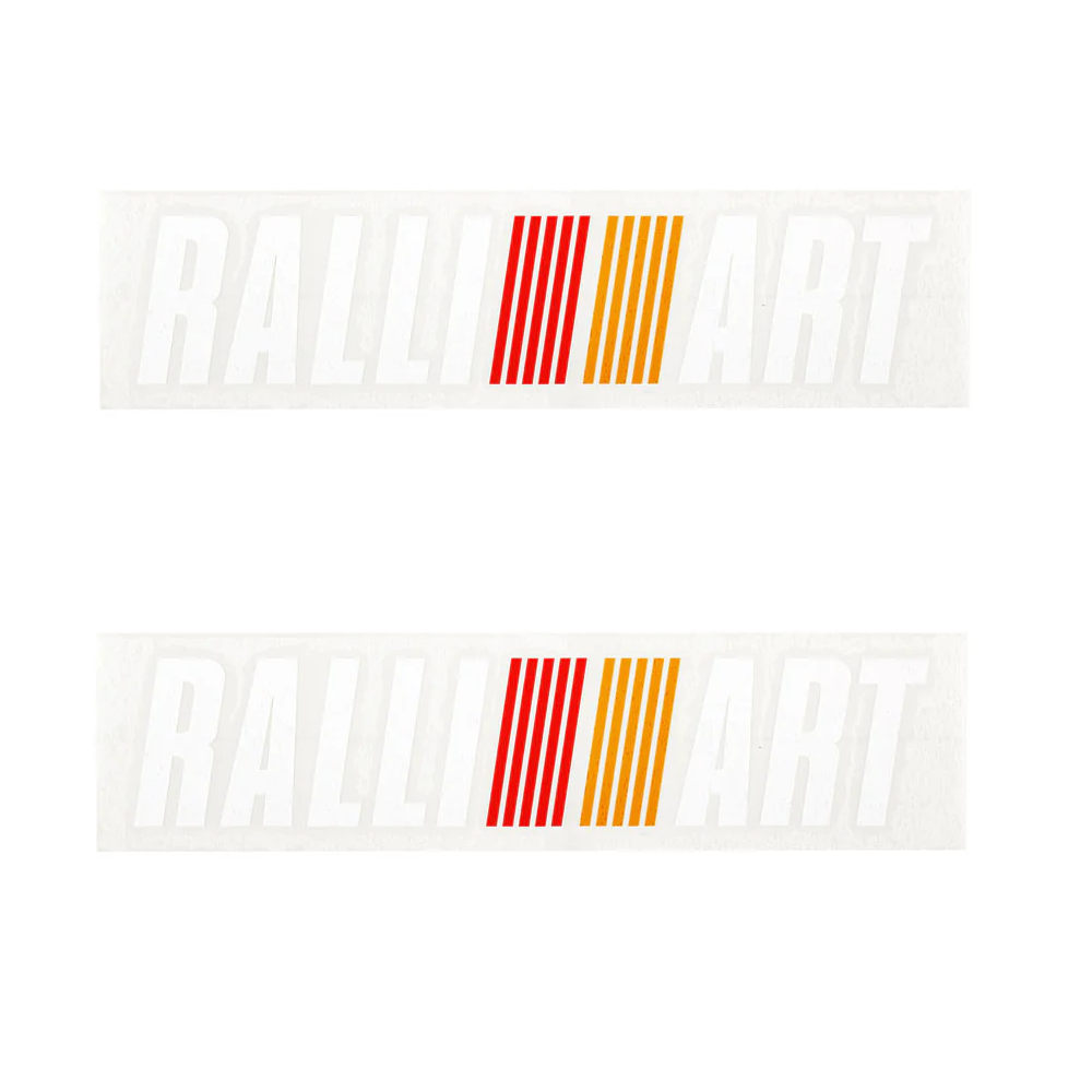 RALLIART Cutting White Sticker M size (2 Stickers)