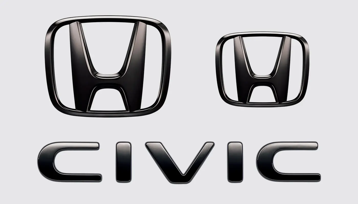 HONDA GENUINE BLACK EMBLEM SET FOR CIVIC 2025