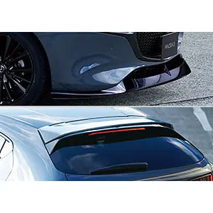 MAZDA GENUINE FRONT UNDERSKIRT + REAR ROOF SPOILER SET FOR MAZDA3 SEDAN