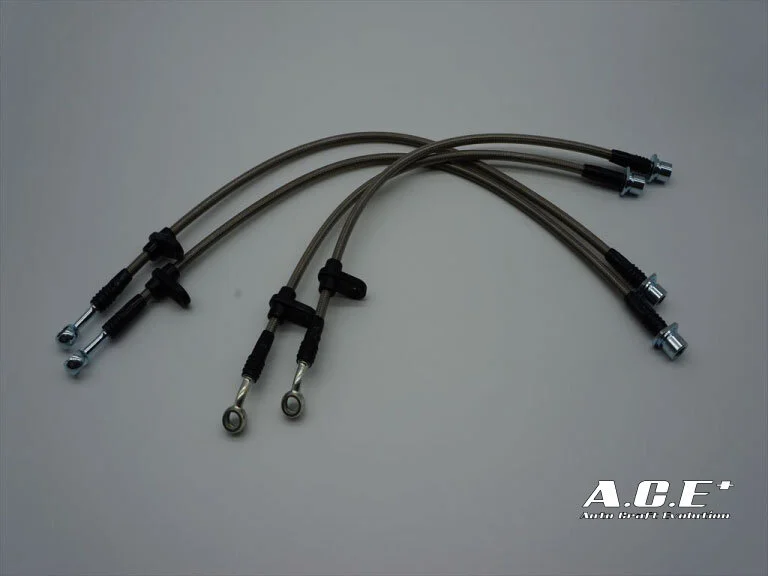 ACE Clear coat stainless mesh brake hose for GR Yaris