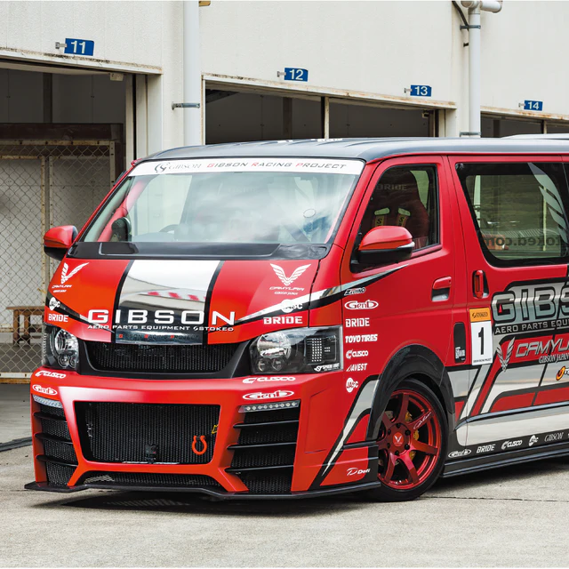 GIBSON GRAFAM Gren Bumper Spoiler & GT Underlip For Hiace 200 4~7