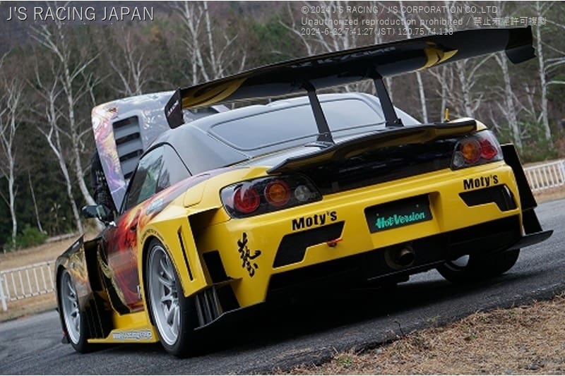 J'S RACING WET Carbon Swan Neck Type 1800mm GT-Wing for Honda S2000 AP1/AP2