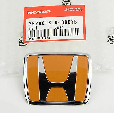 Honda Genuine Orange Emblem 75700-SL0-000YB