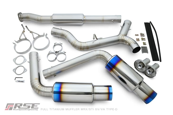 RSE FULL TITANIUM MUFFLER EXHAUST TYPE-D FOR SUBARU WRX STI GV VA EJ20 EJ25 FA20DIT RB6090-SB02D