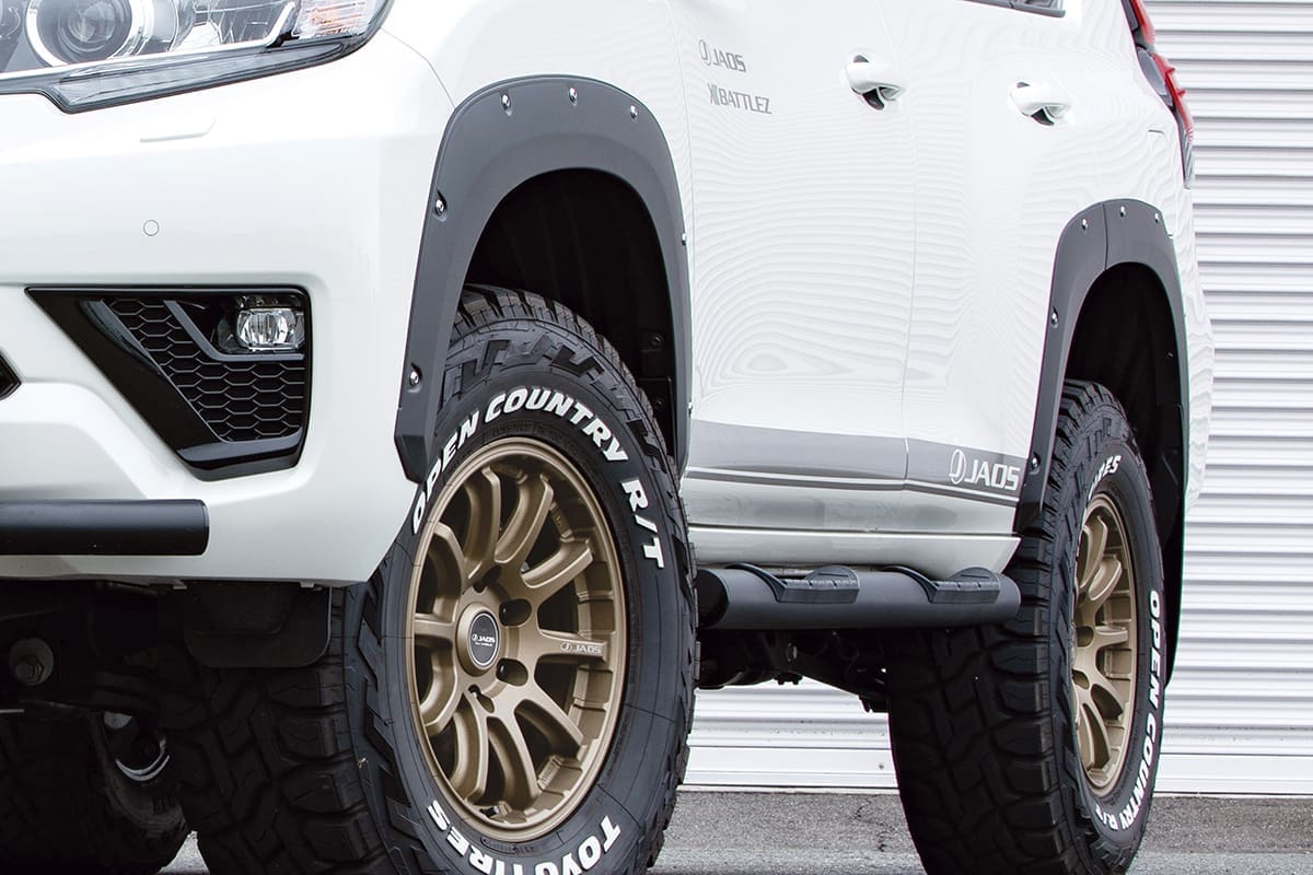 JAOS Type X Fender Garnish For Prado 150 With Genuine Mud Guards